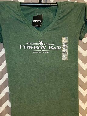 MILLION DOLLAR COWBOY RANCH - Oura Green Ladies V-Neck T-Shirt
